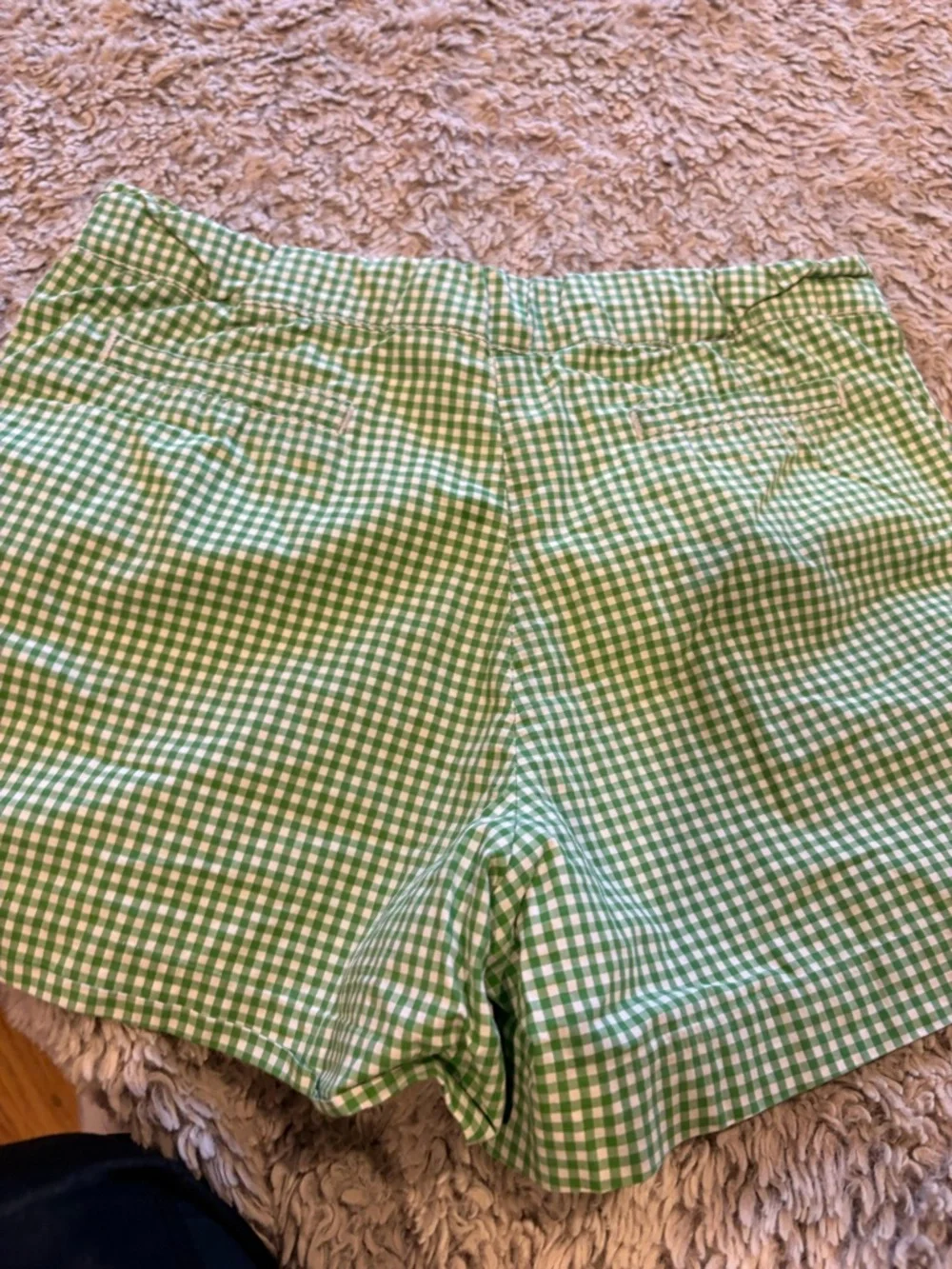 Janie and Jack‎ Gingham Shorts Girls 12 Green Good Side Zip Preppy Checkered